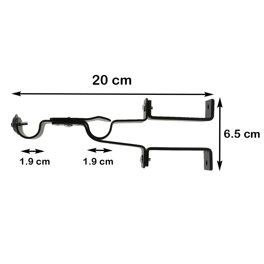 ขารับราง 2 ชั้นพิเศษ เหล็ก HOME LIVING STYLE 19 มม. สีดำ