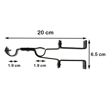 ขารับราง 2 ชั้นพิเศษ เหล็ก HOME LIVING STYLE 19 มม. สีดำ_4