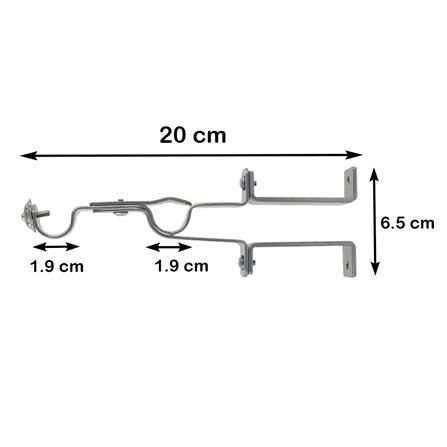 ขารับราง 2 ชั้นพิเศษ เหล็ก HOME LIVING STYLE 19 มม. สีเงิน_4