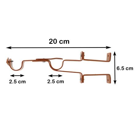 ขารับราง 2 ชั้นพิเศษ เหล็ก HOME LIVING STYLE 25 มม. สีน้ำตาล_4