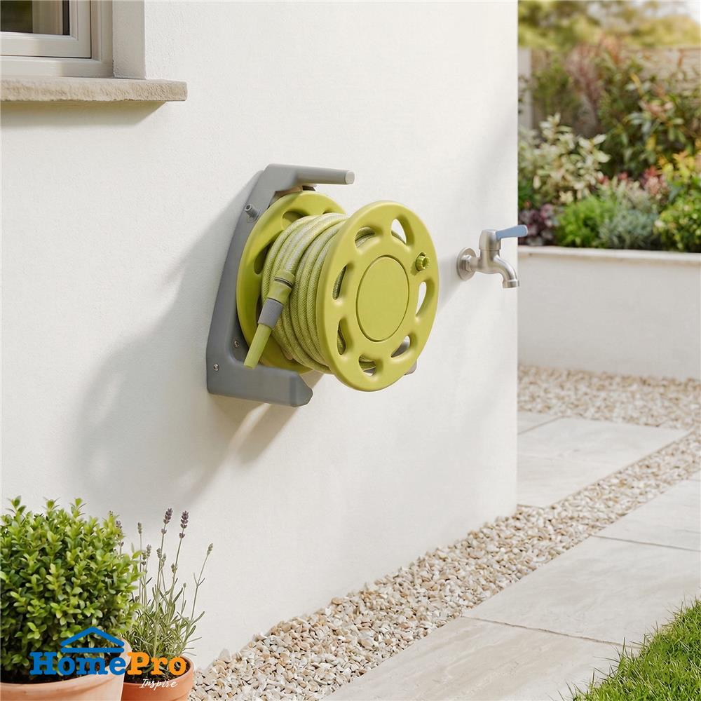 สายยางโรลติดผนัง SPRING H005 1/2 นิ้วx20 ม. สีเขียว