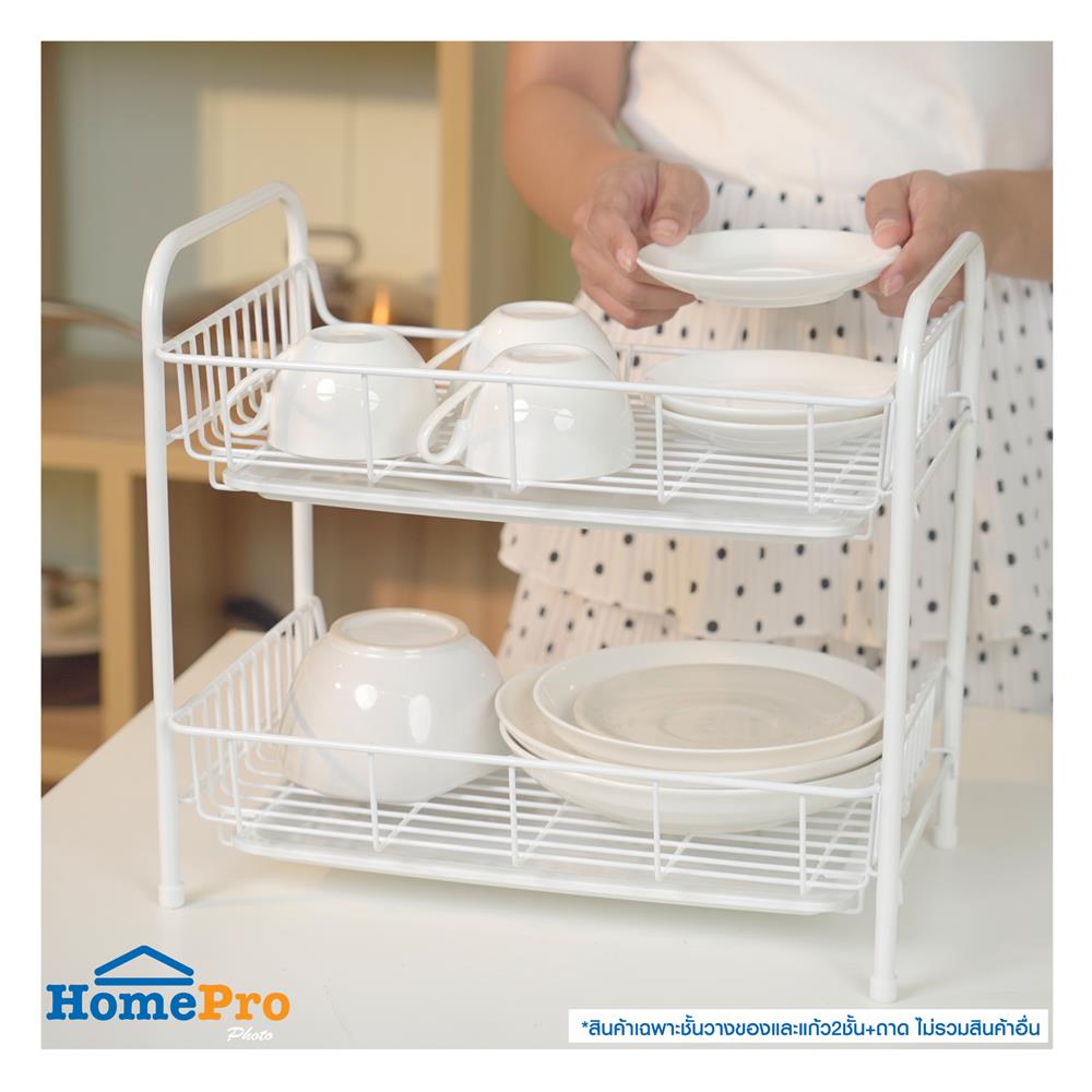 ชั้นวางของและแก้ว2ชั้นพร้อมถาด EKONO 812