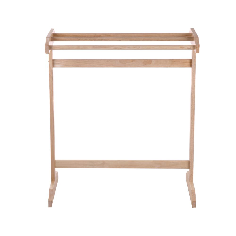 ราวพาดผ้าไม้ยางพารา 4 เส้น สีธรรมชาติ PLIM