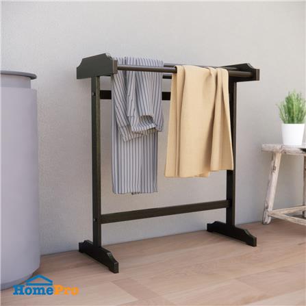 ราวพาดผ้าไม้ยางพารา 4 เส้น สีโอ๊ค PLIM_3