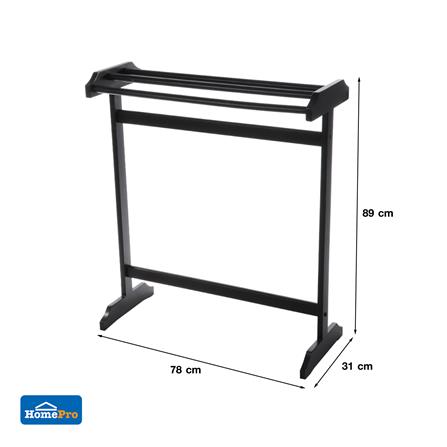 ราวพาดผ้าไม้ยางพารา 4 เส้น สีโอ๊ค PLIM_4