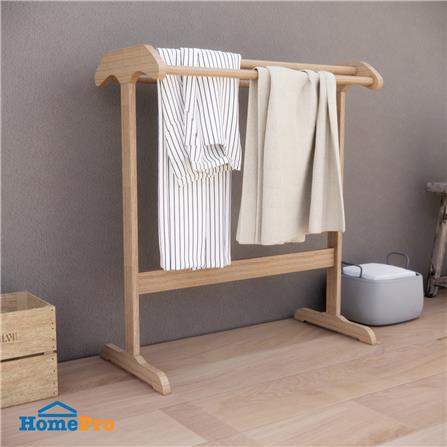 ราวพาดผ้าไม้ยางพารา 5 เส้น สีธรรมชาติ PLIM_5