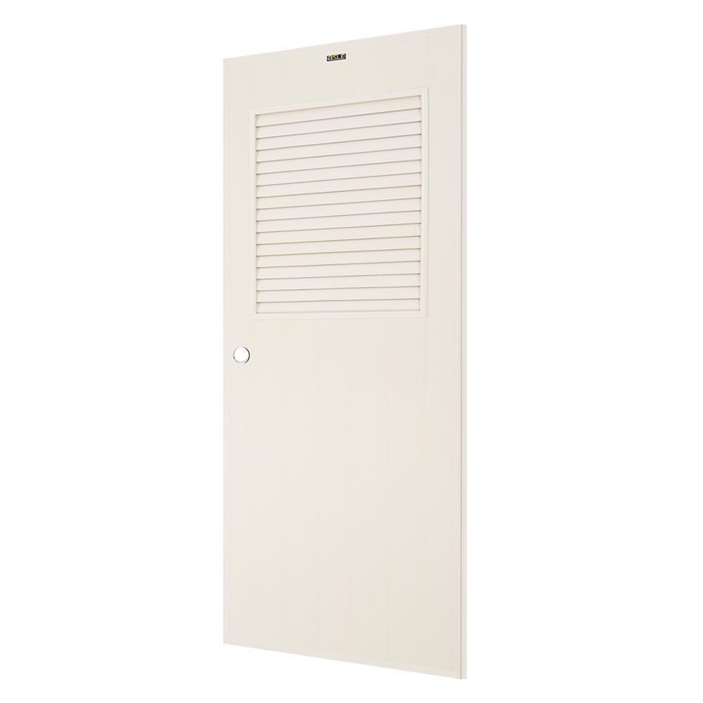 ประตู PVC บานประกอบ AZLE-3 70X180 ซม. สีครีม