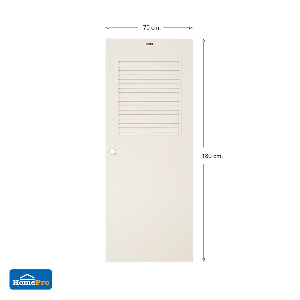 ประตู PVC บานประกอบ AZLE-3 70X180 ซม. สีครีม