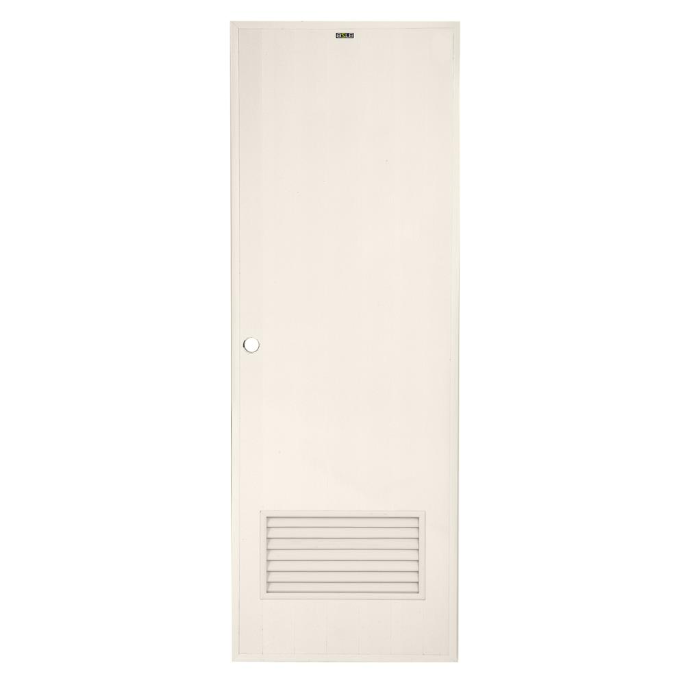 ประตู PVC บานประกอบ AZLE-2 เกล็ดล่าง 70X200 ซม. สีครีม