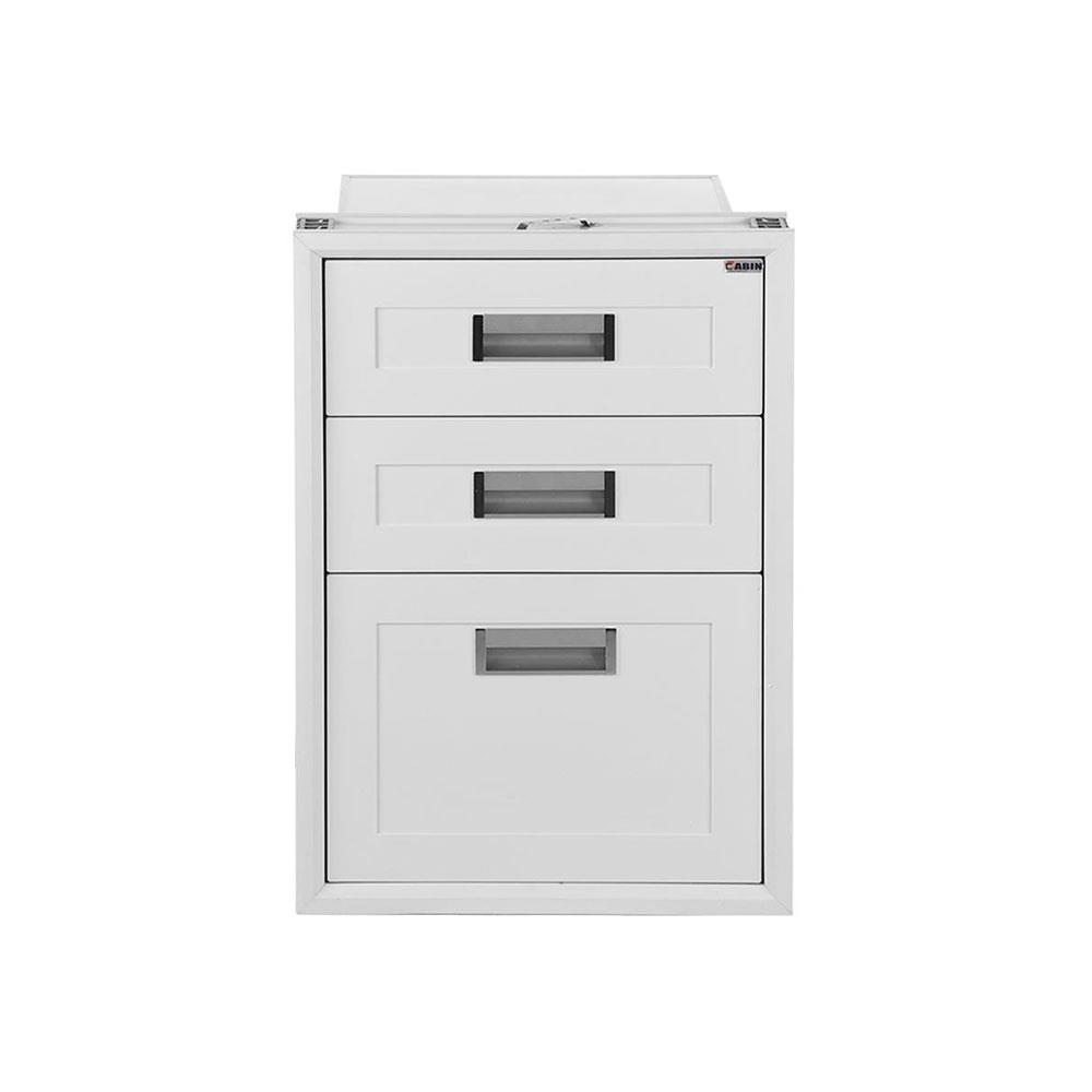 ตู้ลิ้นชัก 3 ชั้น พร้อมถาดช้อน CABIN 45.5x65.5 ซม. สีขาว