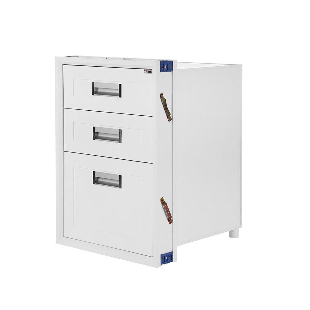ตู้ลิ้นชัก 3 ชั้น พร้อมถาดช้อน CABIN 45.5x65.5 ซม. สีขาว