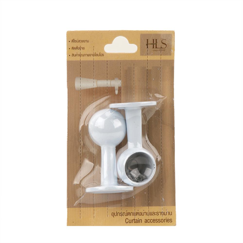 หัว-ท้ายรางผ้าม่าน รางแป๊บ HOME LIVING STYLE 25 มม. สีขาว