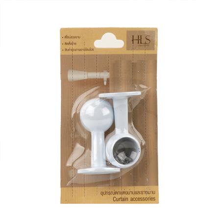 หัว-ท้ายรางผ้าม่าน รางแป๊บ HOME LIVING STYLE 25 มม. สีขาว_4