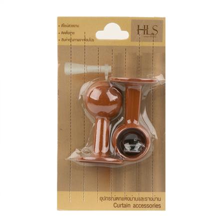 หัว-ท้ายรางผ้าม่าน รางแป๊บ HOME LIVING STYLE 25 มม. สีน้ำตาล_4