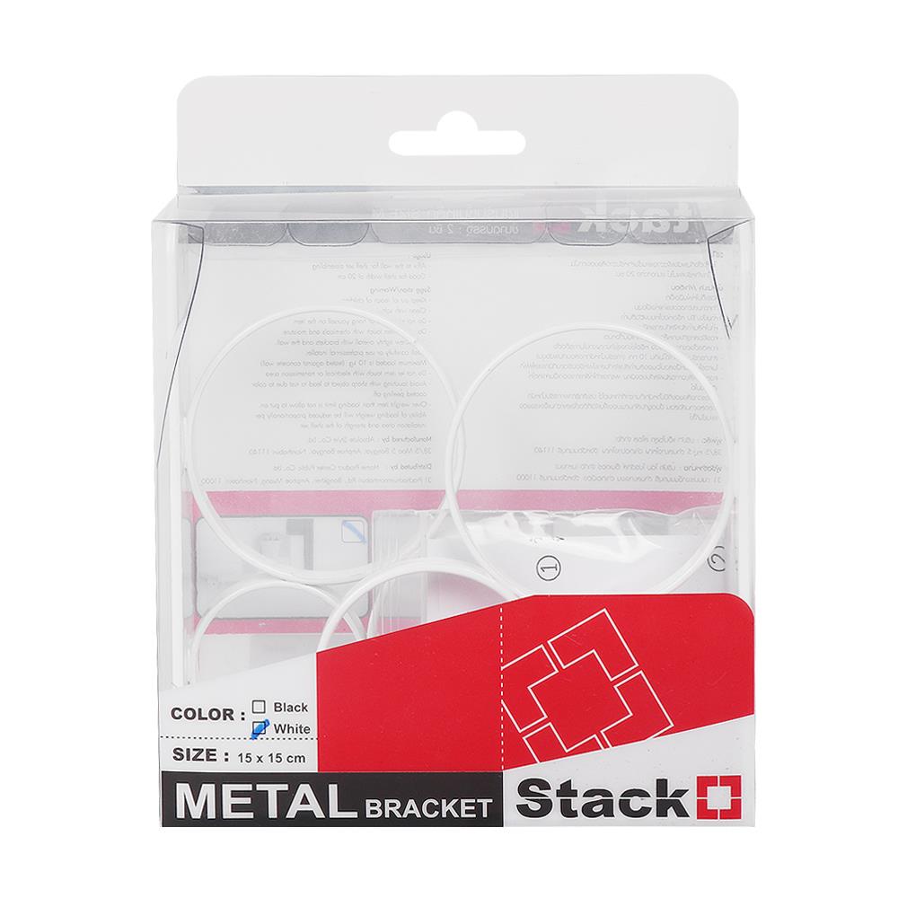แขนรับชั้นเหล็ก STACKO O 15x15 ซม. สีขาว