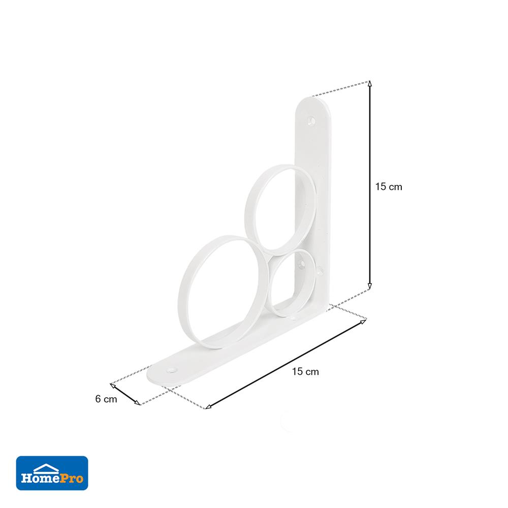 แขนรับชั้นเหล็ก STACKO O 15x15 ซม. สีขาว