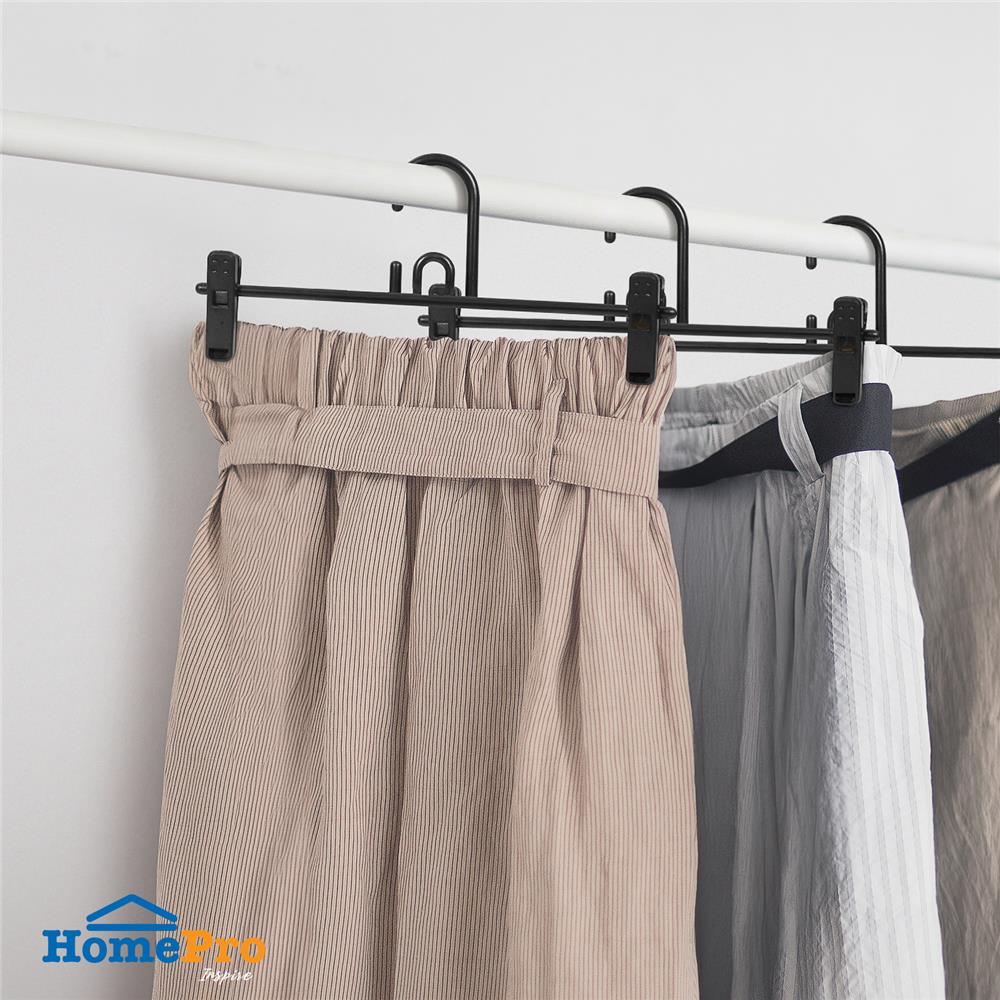 ไม้แขวนเสื้อมีหนีบ PLIM HHG007-B สีดำ