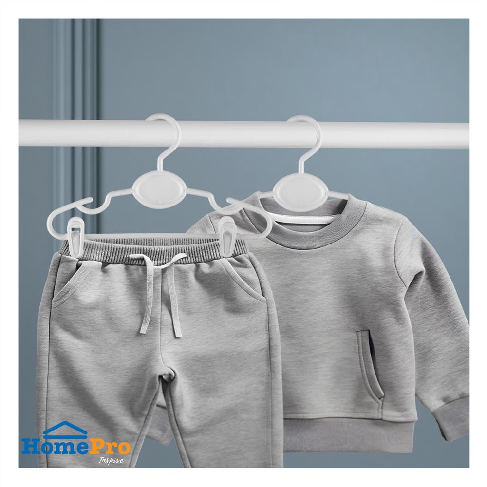 ไม้แขวนเสื้อเด็กมีที่หนีบ PLIM H024AA สีขาว แพ็ก 3