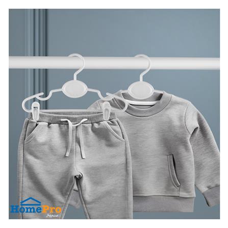 ไม้แขวนเสื้อเด็กมีที่หนีบ PLIM H024AA สีขาว แพ็ก 3_4