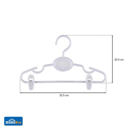 ไม้แขวนเสื้อเด็กมีที่หนีบ PLIM H024AA สีขาว แพ็ก 3_5