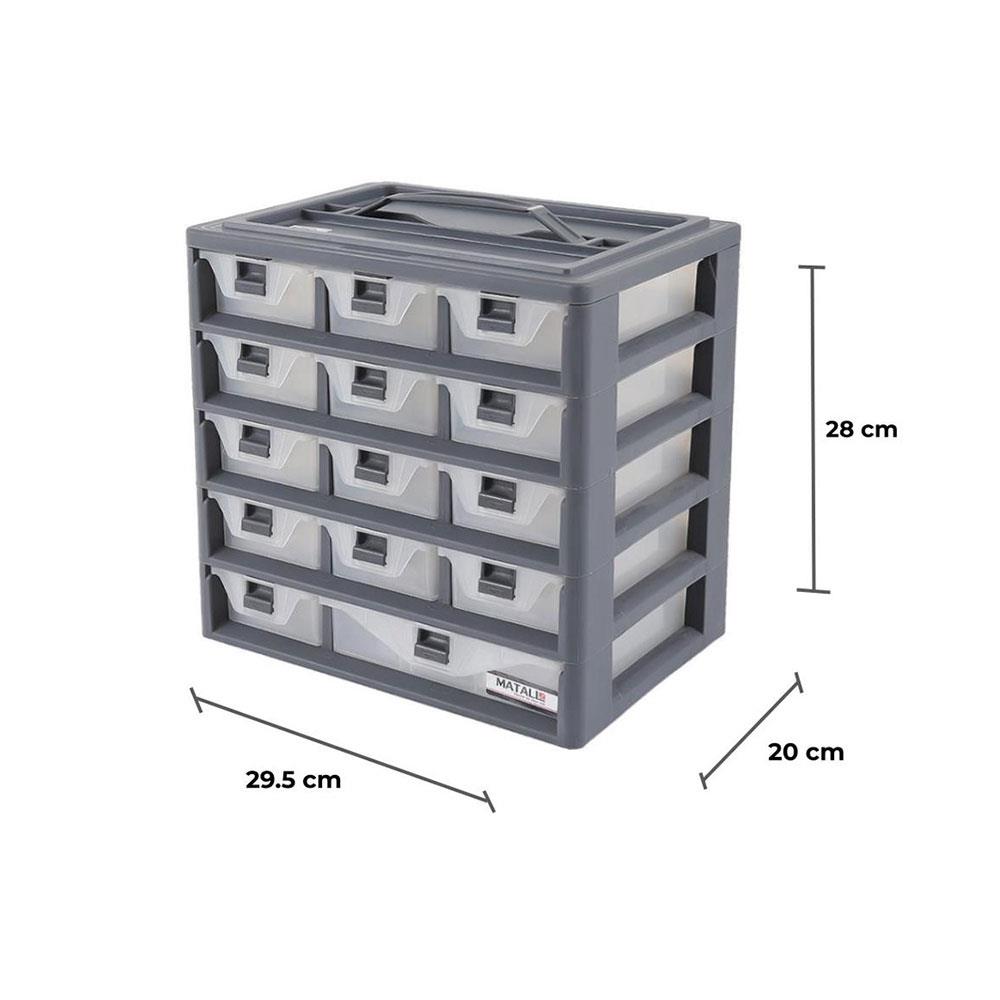 กล่องเก็บอุปกรณ์ MATALL-D 15 ช่อง สีเทา