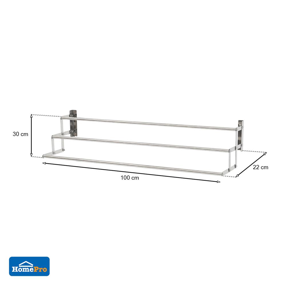 ราวติดผนังสเตนเลสรุ่นบันได3เส้น100cmPLIM