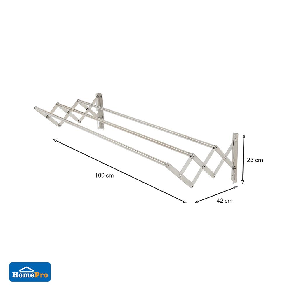 ราวติดผนังสเตนเลสรุ่นตรง3เส้น 100cm PLIM