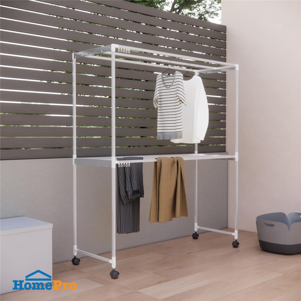 ราวตากผ้าอะลูมิเนียมมีล้อ 6 เส้น PLIM 1.4 ม.