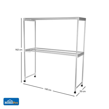 ราวตากผ้าอะลูมิเนียมมีล้อ 6 เส้น PLIM 1.4 ม._4