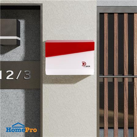 ตู้จดหมาย D MAIL BOX สีขาว/แดง_4