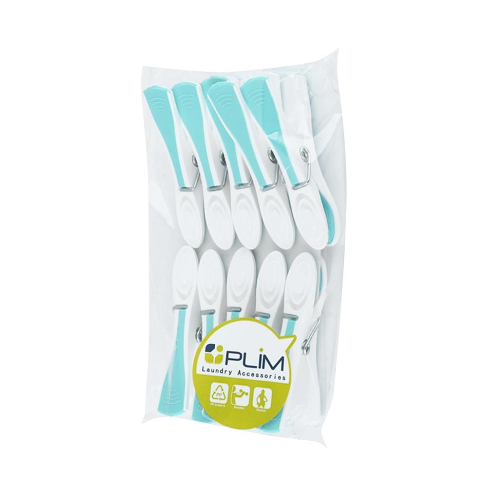 กิ๊บหนีบผ้าหัวยาง PLIM สีขาว/น้ำเงิน แพ็ค10 ชิ้น