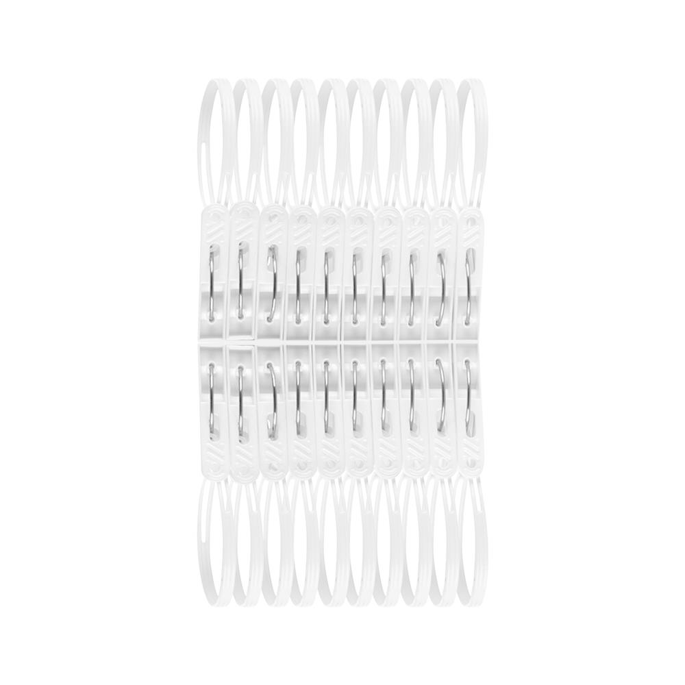 กิ๊บหนีบผ้ามีสายคล้อง PLIM สีขาว แพ็ค20 ชิ้น