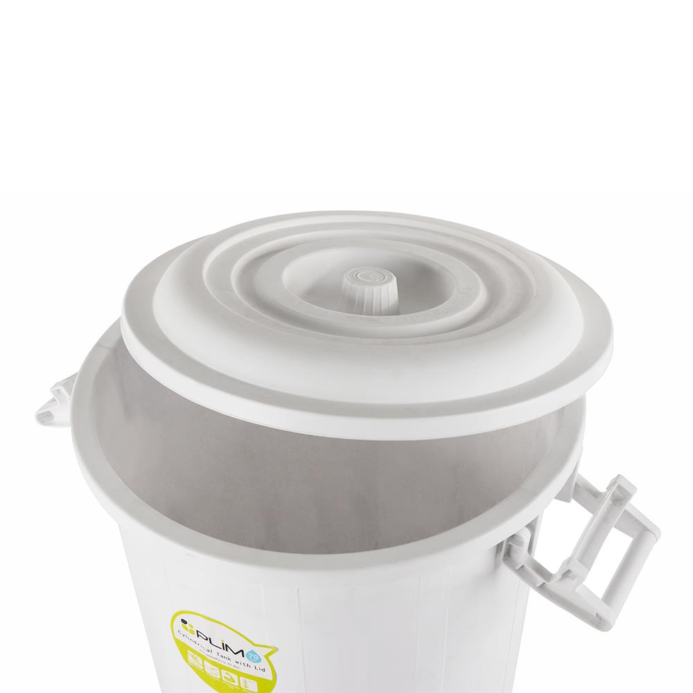 ถังน้ำถังน้ำกลมพร้อมฝาล็อค PLIM 79L (20.8gl) สีขาว