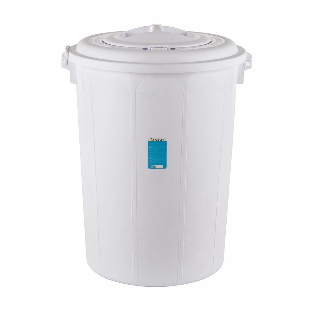 ถังน้ำถังน้ำกลมพร้อมฝาล็อค PLIM 115L (30.3.gl) สีขาว