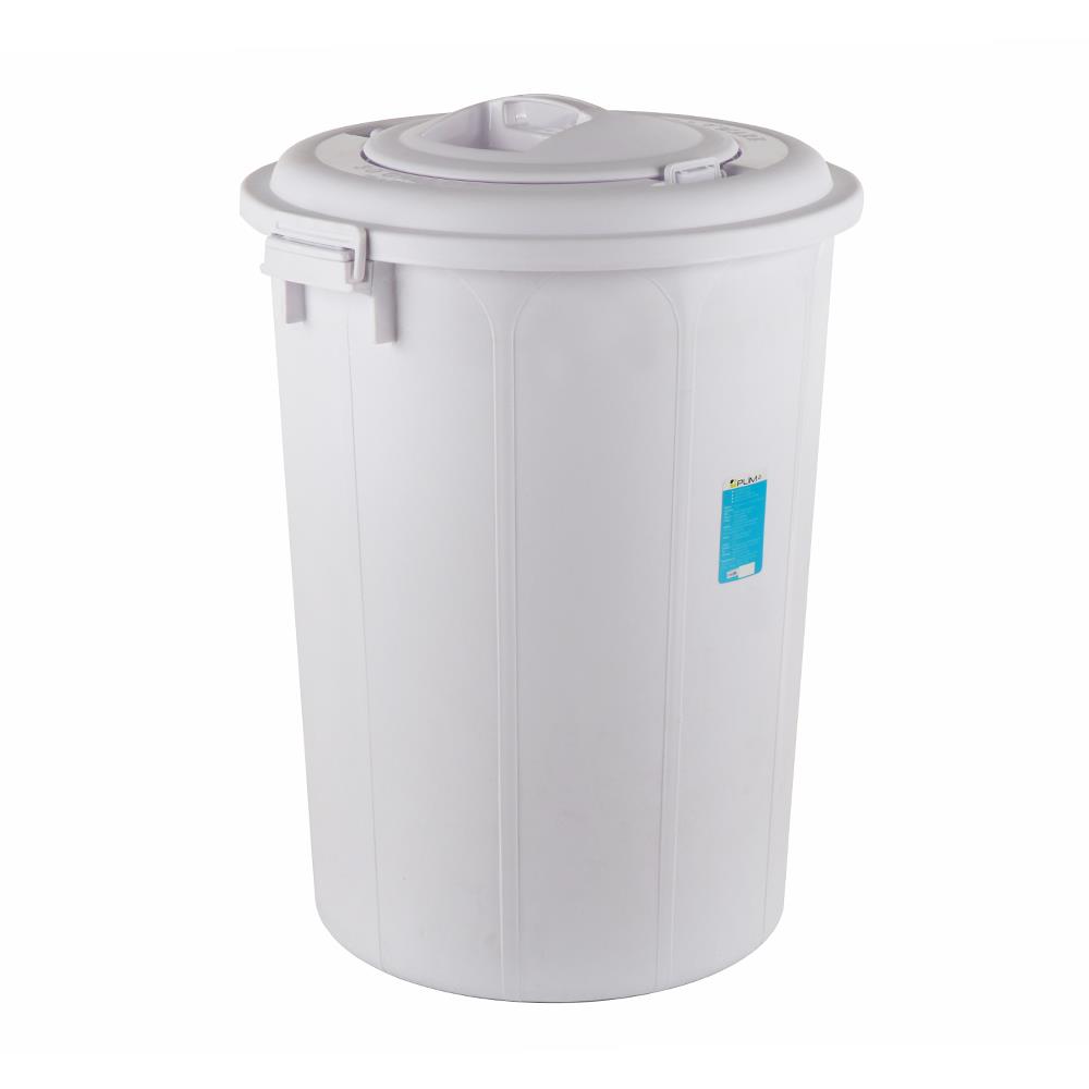 ถังน้ำถังน้ำกลมพร้อมฝาล็อค PLIM 115L (30.3.gl) สีขาว