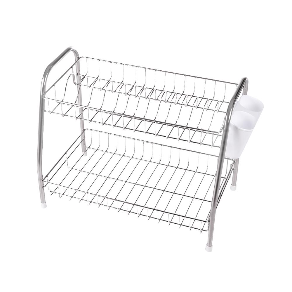 ชั้นคว่ำจานตั้งพื้นสเตนเลส 2 ชั้น EKONO ไซซ์ S