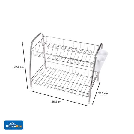 ชั้นคว่ำจานตั้งพื้นสเตนเลส 2 ชั้น EKONO ไซซ์ S_4