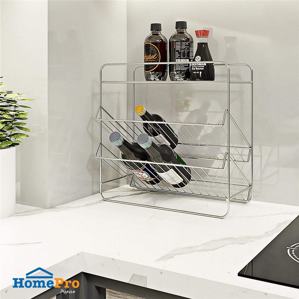 ชั้นวางขวดในครัวสเตนเลส3ชั้น EKONO