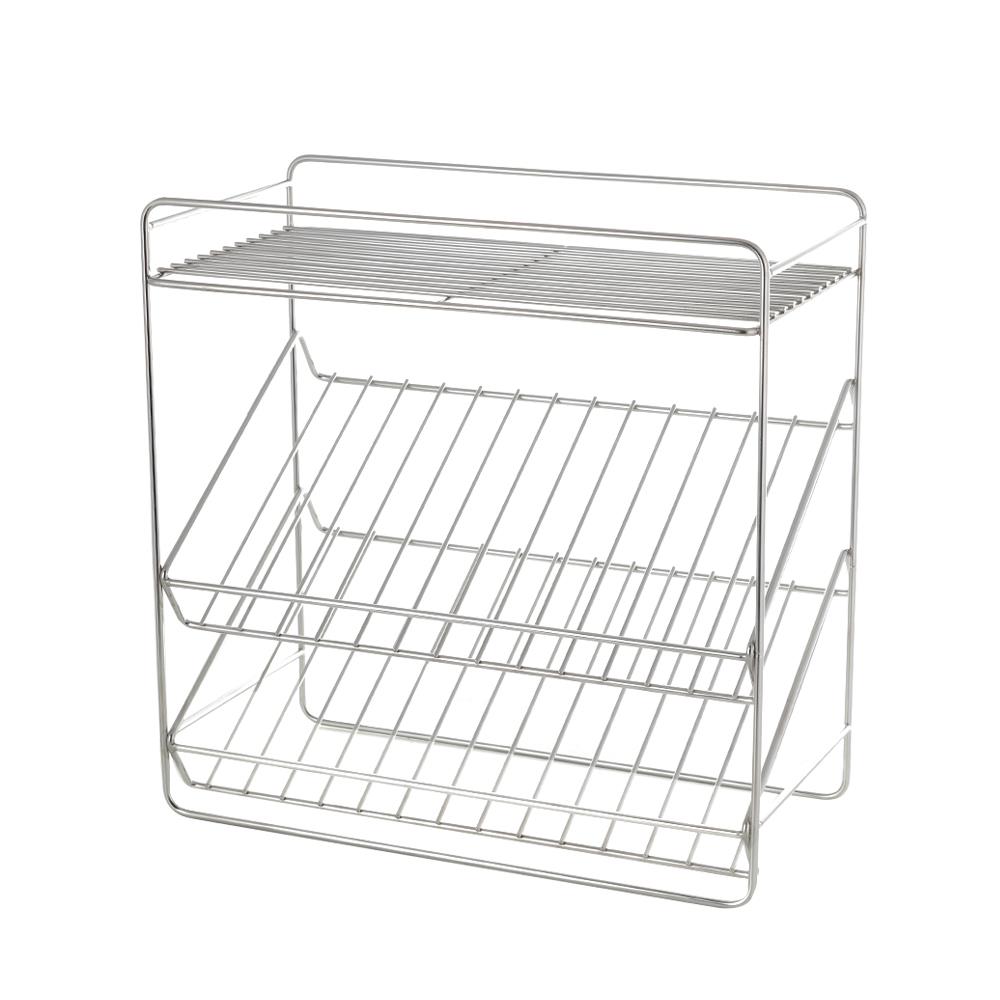 ชั้นวางขวดในครัวสเตนเลส 3 ชั้น EKONO