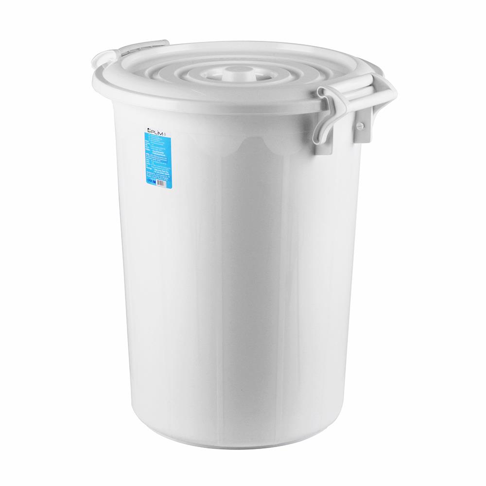 ถังน้ำกลมพร้อมฝา PLIM 66 ลิตร สีขาว
