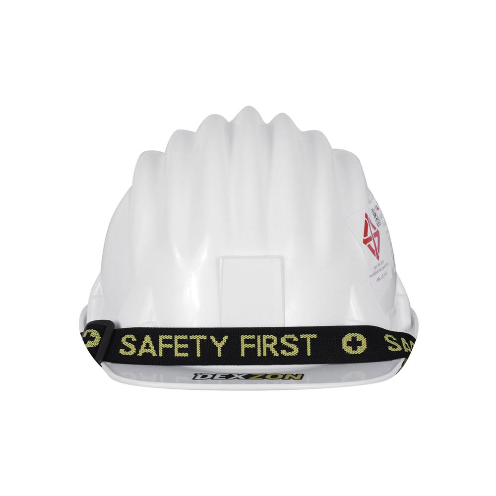 หมวกนิรภัยพลาสติก PP มาตรฐานมอก. DEXZON สีขาว