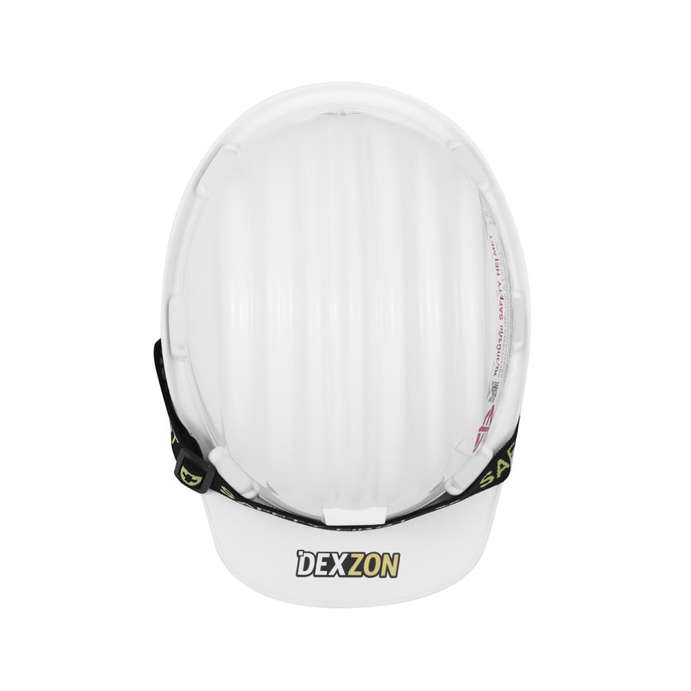 หมวกนิรภัยพลาสติก PP มาตรฐานมอก. DEXZON สีขาว