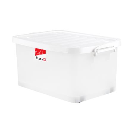 กล่องเก็บของ มีล้อ ฝาล็อค STACKO 2000 42 ลิตร สีขา...