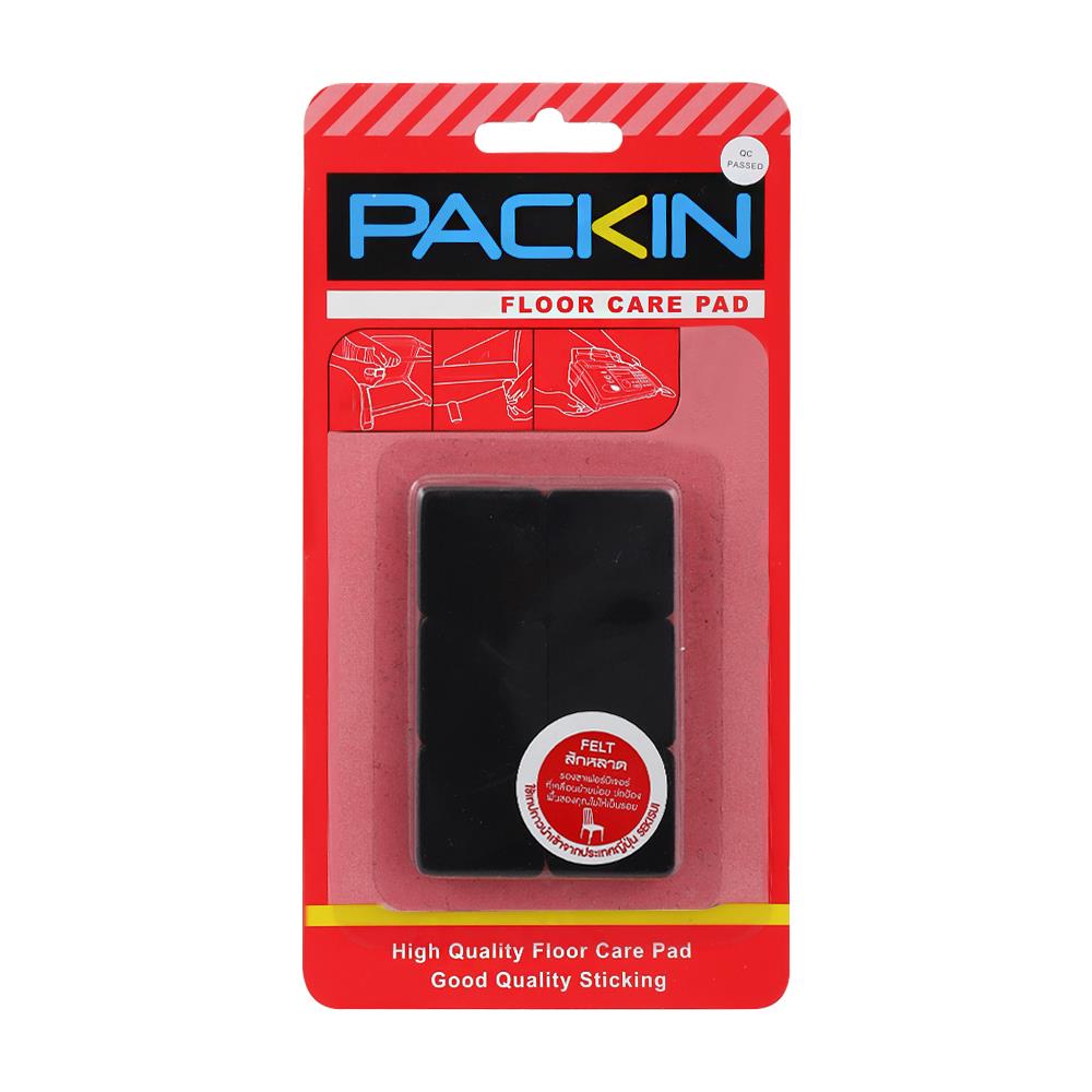 สักหลาดเหลี่ยม PACK IN 25X3 มม. สีดำ แพ็ก 12 ชิ้น