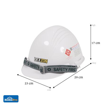 หมวกนิรภัยพลาสติก ABS มาตรฐานมอก. DEXZON สีขาว_6