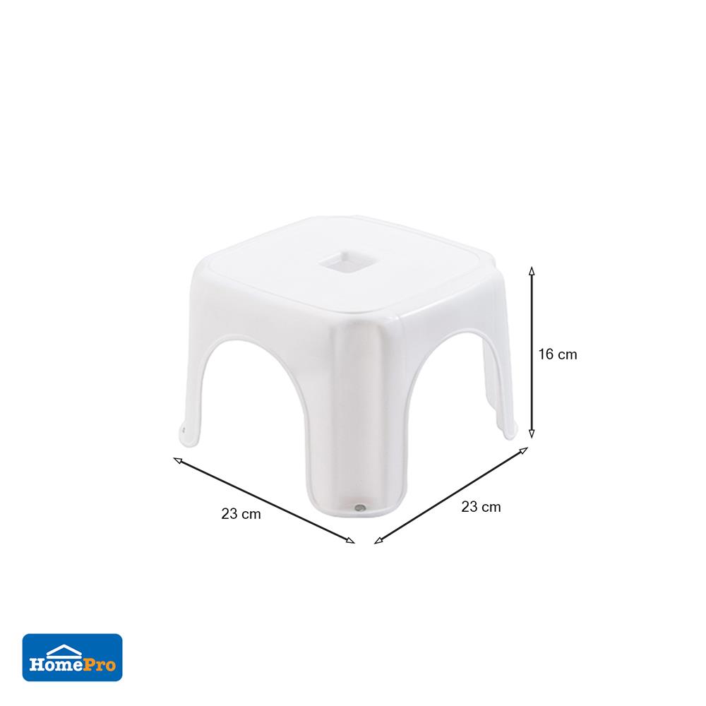 เก้าอี้เหลี่ยมเตี้ย PLIM 23x23x16 ซม. สีขาว