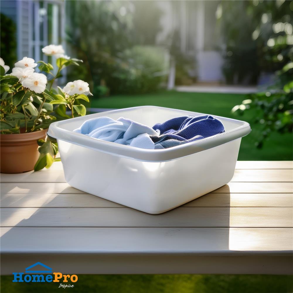 กะละมังเหลี่ยม PLIM 27.5 ซม. สีขาว