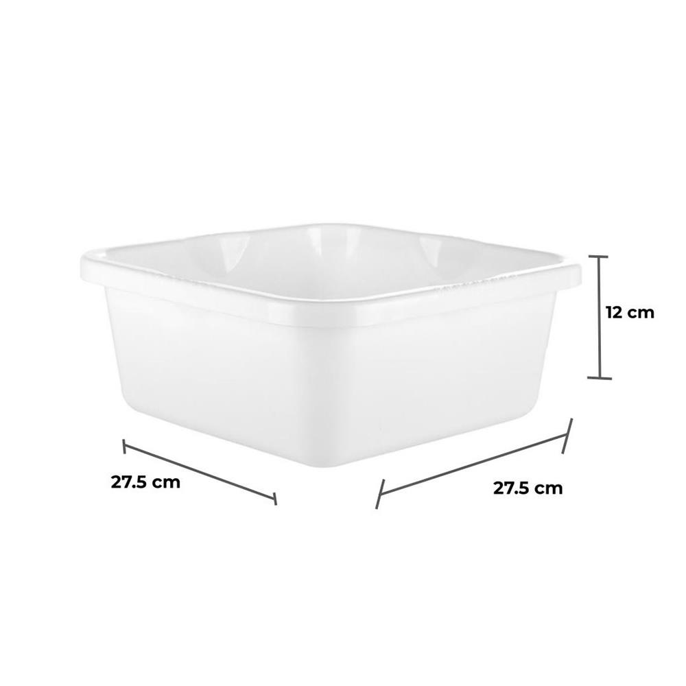 กะละมังเหลี่ยม PLIM 27.5 ซม. สีขาว