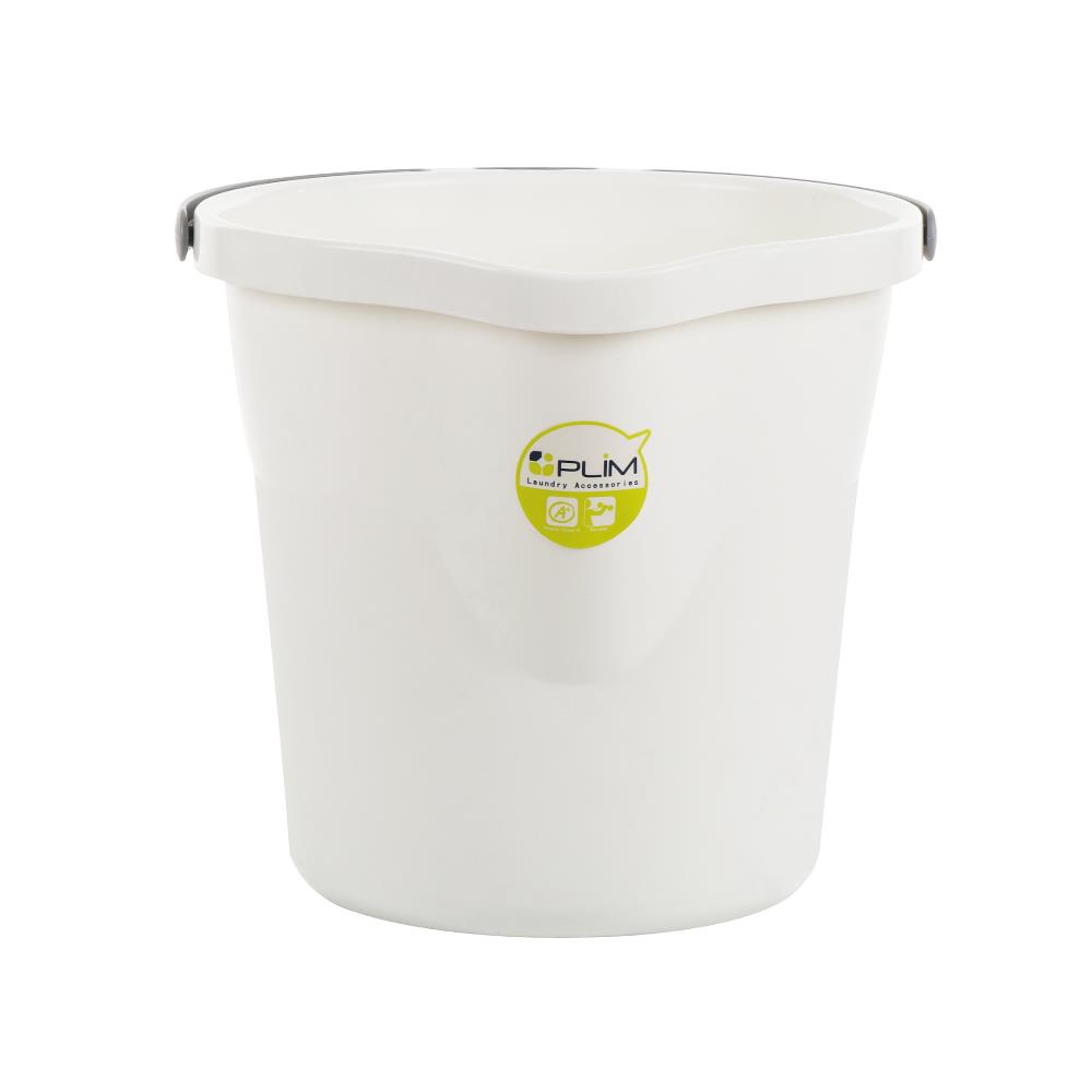 ถังน้ำกลมปากเท PLIM 12 ลิตร (3.gl) สีขาว