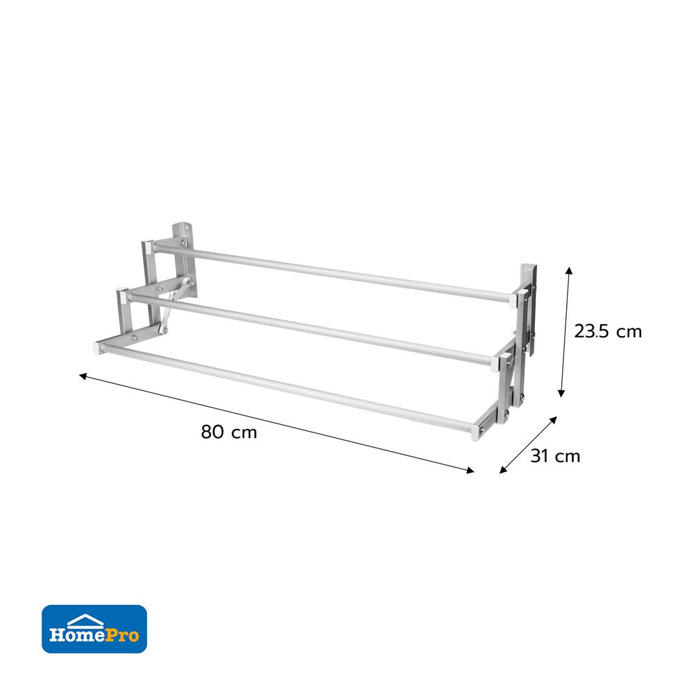 ราวติดผนังอะลูมิเนียมบันได 3 เส้น 80 ซม. PLIM